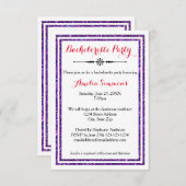Dubbele Paarse trim - 3x5 Bachelorette-uitnodiging Kaart (Voorkant / Achterkant)