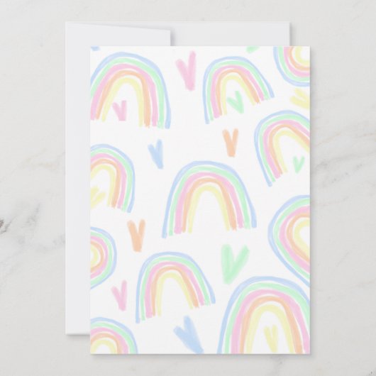 Dubbele pasteienregenboogfeest kaart (Achterkant)