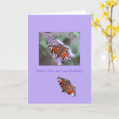 Dubbele Peacock butterflies moeder overdag Kaart (Gele Bloem)