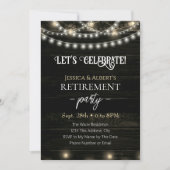 Dubbele Pensioenpartij Rustieke Houten Lichten Kaart (Voorkant)