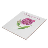 Dubbele perfectie tulp botanische waterverf tegeltje (Zijkant)