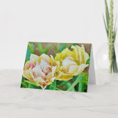 Dubbele Petal Tulip Flowers Floral Art Note Kaart (Voorkant)