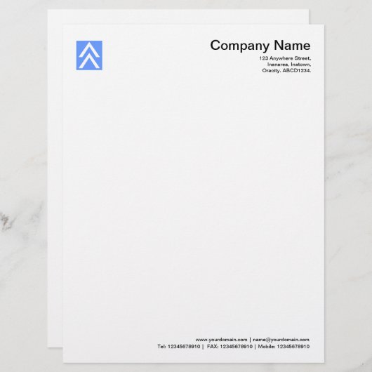 Dubbele pijl - Baby Blue Custom Briefhoofd (Voorkant / Achterkant)