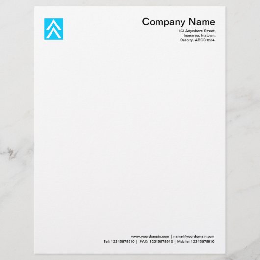 Dubbele Pijl - Hemelblauw Custom Briefhoofd (Voorkant)