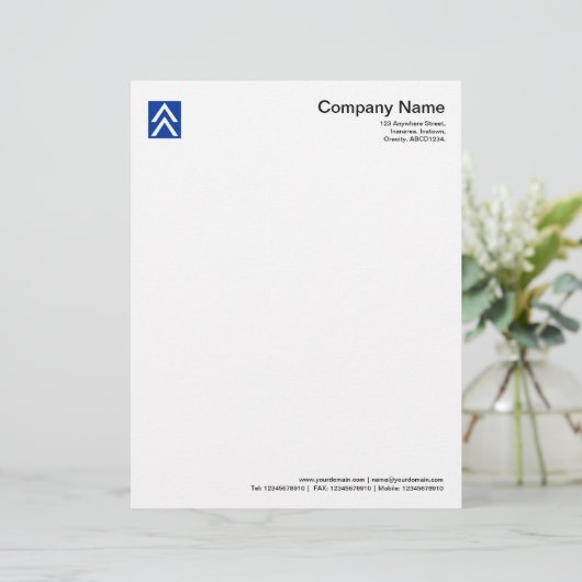 Dubbele pijl - Navy Blue Gepersonaliseerd Briefhoofd (Staand voorkant)