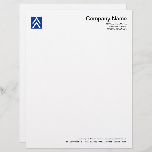 Dubbele pijl - Navy Blue Gepersonaliseerd Briefhoofd (Voorkant / Achterkant)