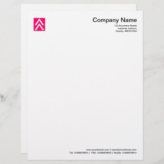 Dubbele pijl - Neon Red Briefhoofd (Voorkant / Achterkant)