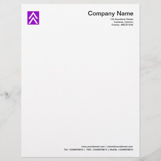 Dubbele Pijl - Paars Briefhoofd (Voorkant)