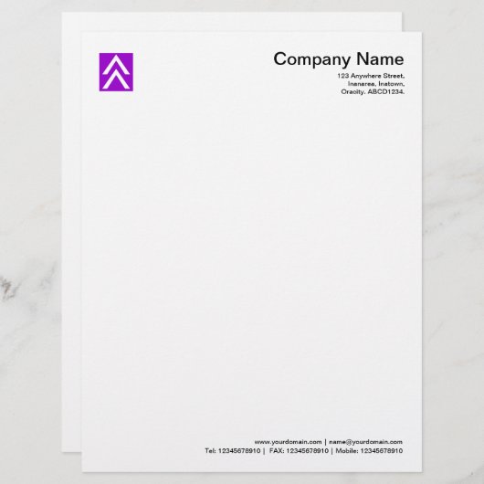 Dubbele Pijl - Paars Briefhoofd (Voorkant / Achterkant)