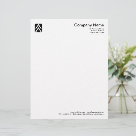 Dubbele pijl - zwart custom briefhoofd (Staand voorkant)