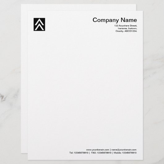 Dubbele pijl - zwart custom briefhoofd (Voorkant / Achterkant)