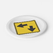 Dubbele pijlstok papieren bordje (Gekanteld)