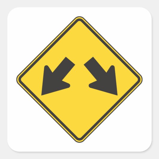 Dubbele pijlstok vierkante sticker (Voorkant)