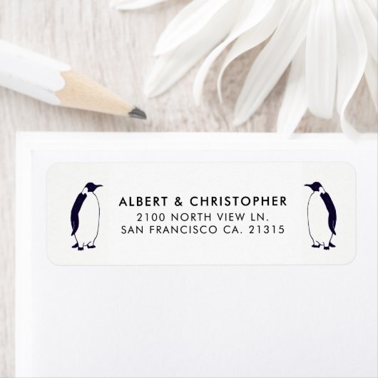 Dubbele Pinguïns Grappige Referentie | Retouradres Etiket (Insitu)