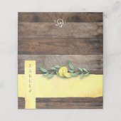 Dubbele plaatskaarten | Rustiek hout citroen bruil Plaatskaartje (Buitenkant ongevouwen)