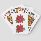 Dubbele Poinsettia Witte Speelkaarten (Achterkant)