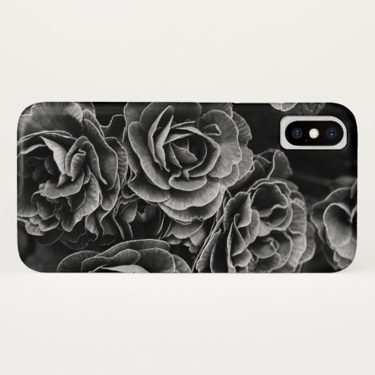 Dubbele Primula Flowers, zwart en wit Case-Mate iPhone Case (Achterkant (horizontaal))