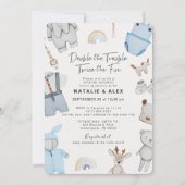 Dubbele probleemkleding Twin Boy virtuele douche Kaart (Voorkant)