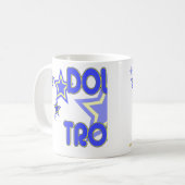 Dubbele Problemen Blauw Gele Sterren Deel 1 Koffiemok (Voorkant links)