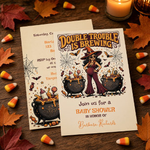 Dubbele problemen brouwen Halloween-tweeling Kaart