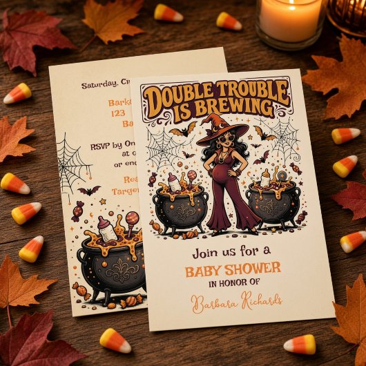 Dubbele problemen brouwen Halloween-tweeling Kaart