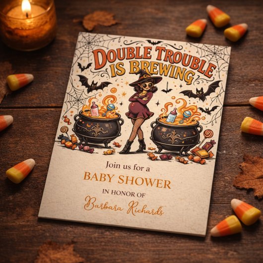 Dubbele problemen brouwen Halloween tweelingen Kaart