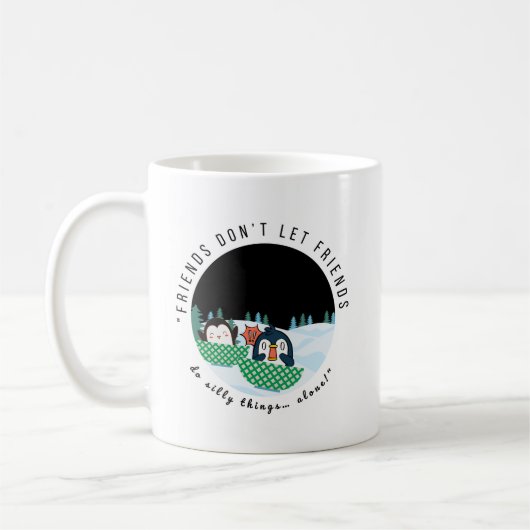 “Dubbele problemen, dubbel plezier.” Koffiemok (Links)