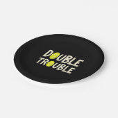 Dubbele Problemen Grappige Tennisballen Papieren Bordje (Gekanteld)