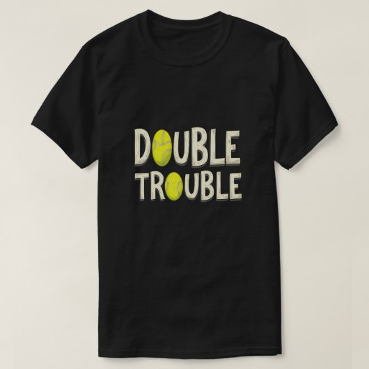 Dubbele Problemen Grappige Tennisballen T-shirt (Design voorkant)