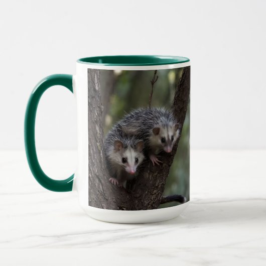 Dubbele problemen in het bladerdak: Twin Possums Mok (Links)