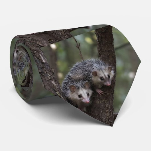 Dubbele problemen in het bladerdak: Twin Possums Stropdas (Opgerold)
