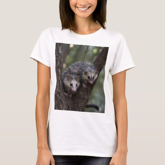 Dubbele problemen in het bladerdak: Twin Possums T-shirt (Voorkant)