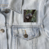 Dubbele problemen in het bladerdak: Twin Possums Vierkante Button 5,1 Cm (In situ)