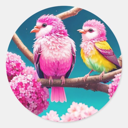 Dubbele problemen in roze ronde sticker (Voorkant)