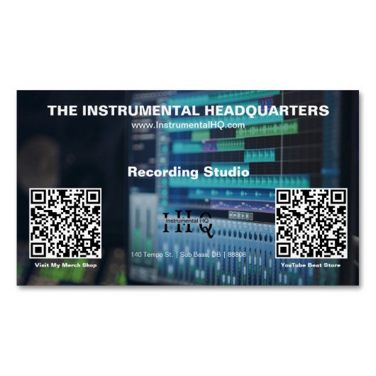 Dubbele QR-code klein Magnetisch Visitekaartje (Voorkant)