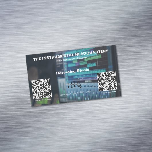 Dubbele QR-code klein Magnetisch Visitekaartje (Voorbeeld)