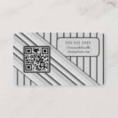 Dubbele QR-code Retro grijs Visitekaartje (Achterkant)