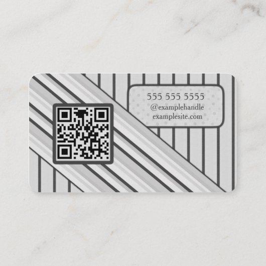 Dubbele QR-code Retro grijs Visitekaartje (Achterkant)
