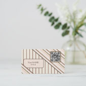 Dubbele QR-code Retro Roze Visitekaartje (Staand voorkant)