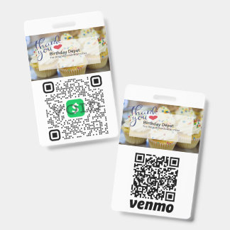 Dubbele QR-code scanbare betalings-ID-badge Badge