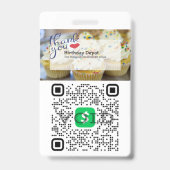 Dubbele QR-code scanbare betalings-ID-badge Badge (Voorzijde)