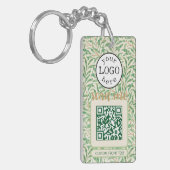 Dubbele QR-code voor bedrijven William Morris Gree Sleutelhanger (Voorkant Links)