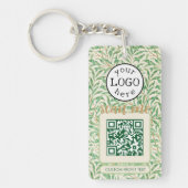 Dubbele QR-code voor bedrijven William Morris Gree Sleutelhanger (Voorkant)