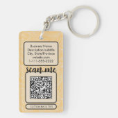 Dubbele QR-code voor bedrijven William Morris Yell Sleutelhanger (achterkant)