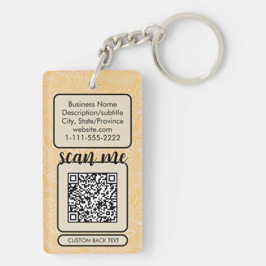 Dubbele QR-code voor bedrijven William Morris Yell Sleutelhanger (achterkant)
