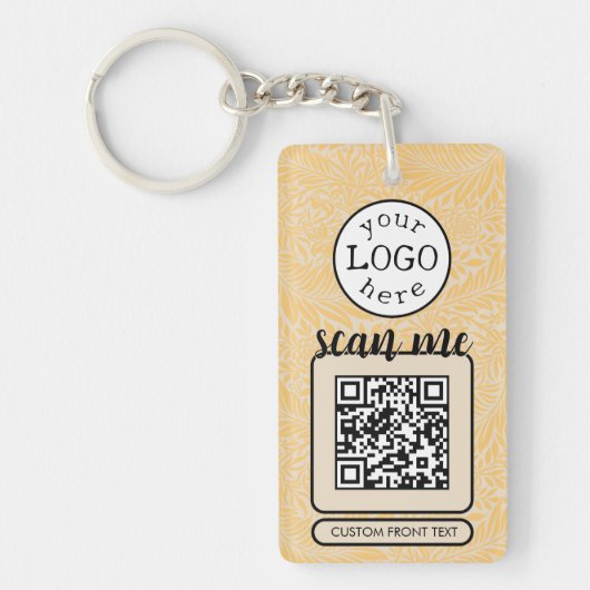 Dubbele QR-code voor bedrijven William Morris Yell Sleutelhanger (Voorkant)