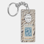 Dubbele QR-code voor Business Sandy Beach Sleutelhanger (Voorkant Links)