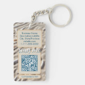 Dubbele QR-code voor Business Sandy Beach Sleutelhanger (achterkant)