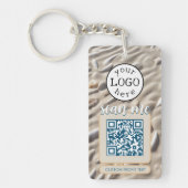 Dubbele QR-code voor Business Sandy Beach Sleutelhanger (Voorkant)