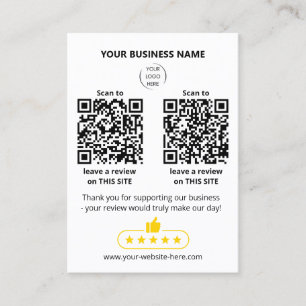Dubbele QR-code Witte Scan Om Bedrijf Te Beoordele Visitekaartje